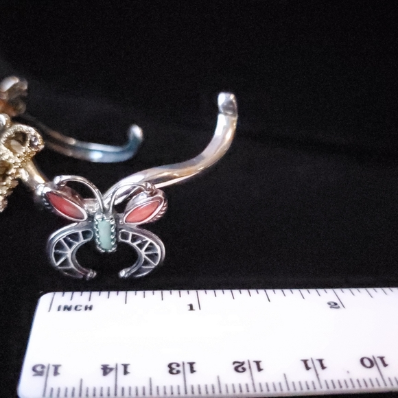RARE Butterfly Cuff Native American Collaboration Sterling & Brass SWAIA - Picture 10 of 14
